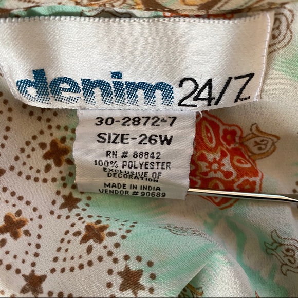 SOLD Denim 24/7 Boho Beaded Tunic 26W - Picture 6 of 10